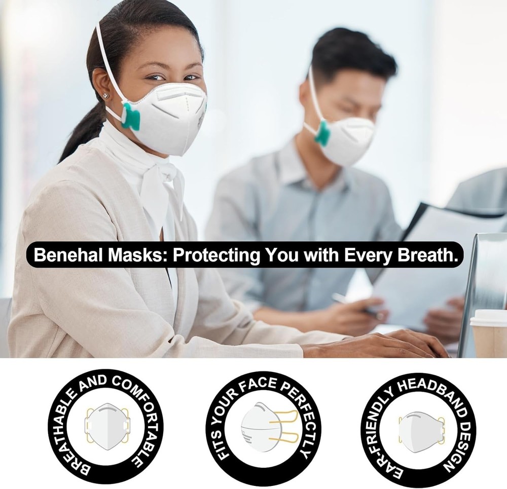 Adjustable N95 Face Masks - 50 Pack Safety Protection
