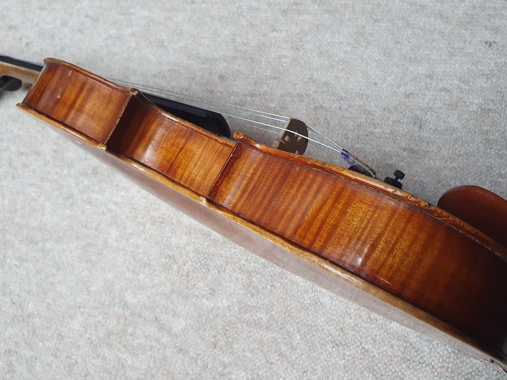 nice, old German 4/4 Violin "Stradivarius" Nicely flamed back!