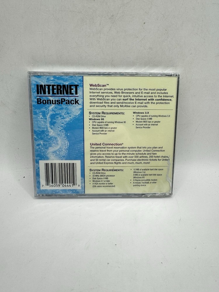 McAfee WebScan Internet Bonus Pack CD-ROM – New & Used – Vintage Software (039)