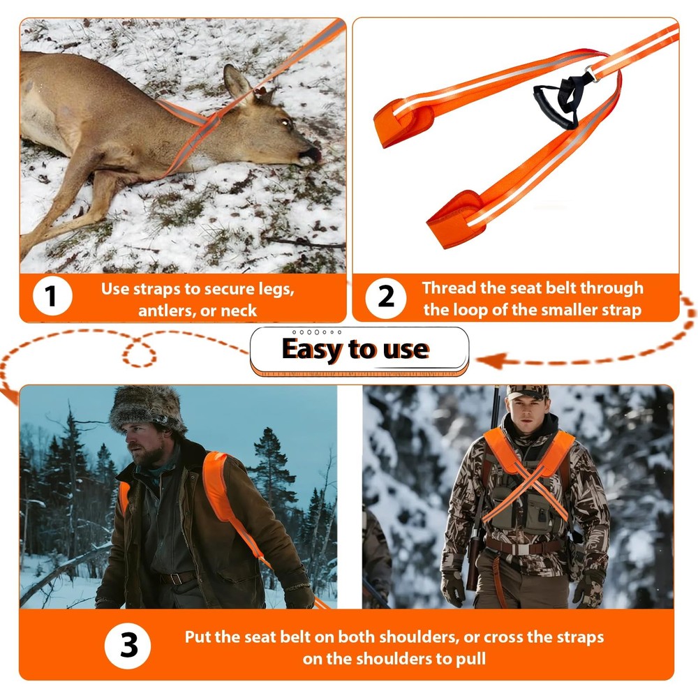 Vecacosic Deer Drag Strap And Harness Heavy One Size, Shoulder