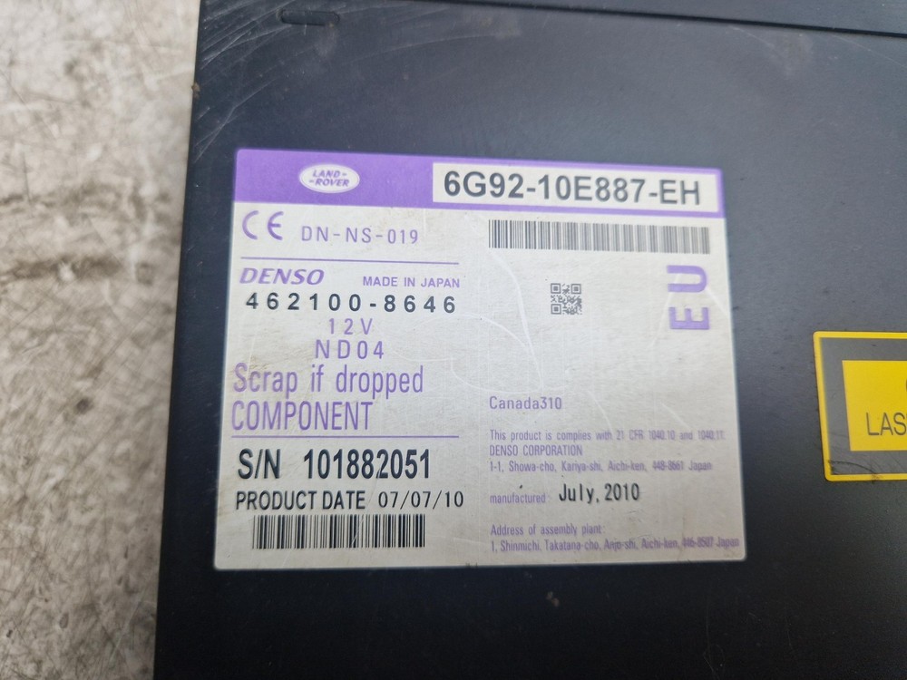 FREELANDER 2 NAVIGATION DVD CONTROL UNIT 6G9210E887EH 2007 - 2012
