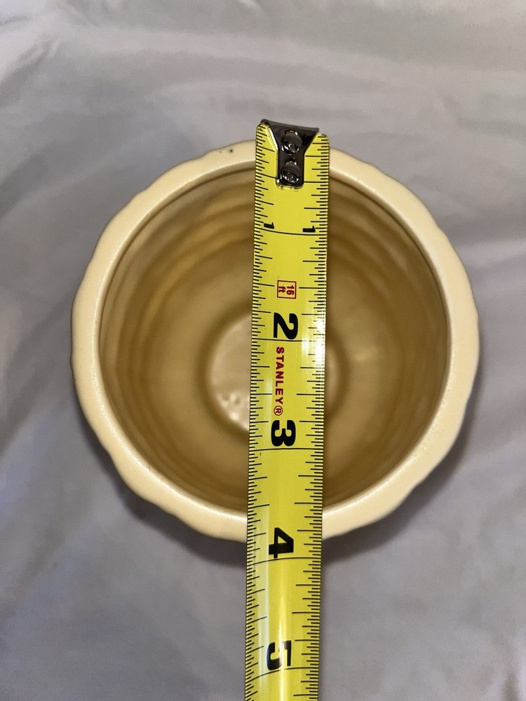 HAEGER Footed Bowl/Planter/Vase 131 Yellow Basket Weave Pattern