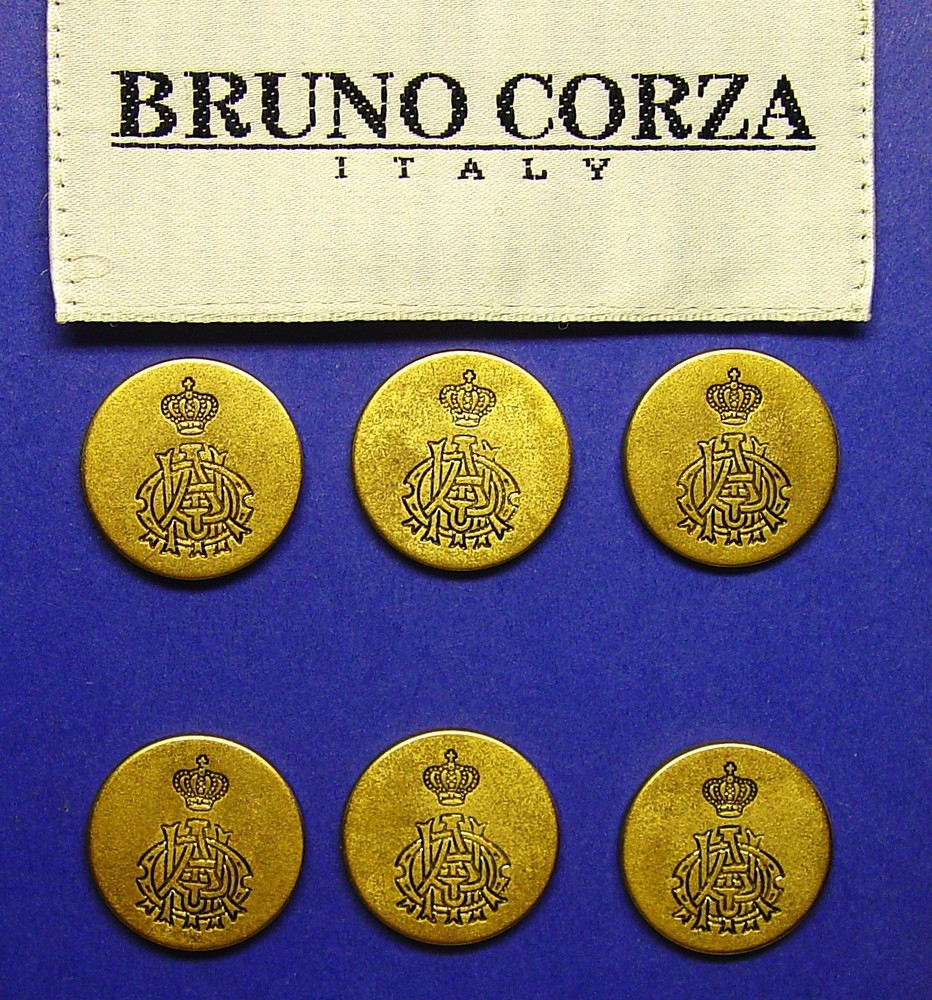 BRUNO CORZA replacement buttons 6 Gold Tone light weight plastic alloy buttons