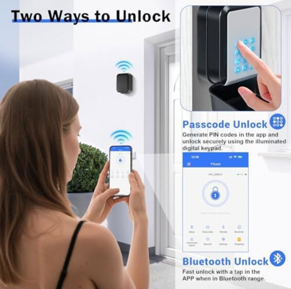 Smart Key Lock Box with Code – Bluetooth PIN Unlock, APP Controlled Digital ...