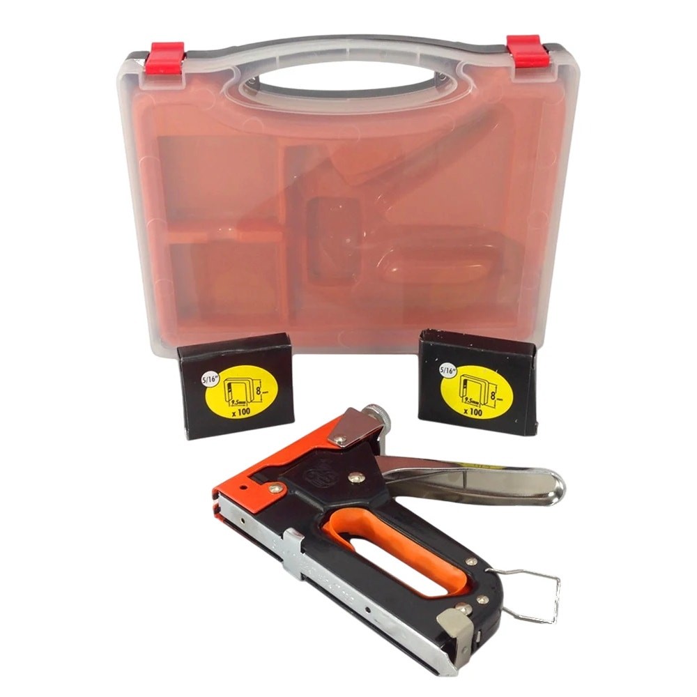 3 Way Tacker Staple Gun Kit Stapler Includes U-Shaped, Standard & Brad Nails