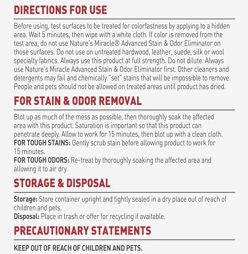 Nature's Miracle Advanced Severe Mess Enzymatic Stain & Odor Eliminator