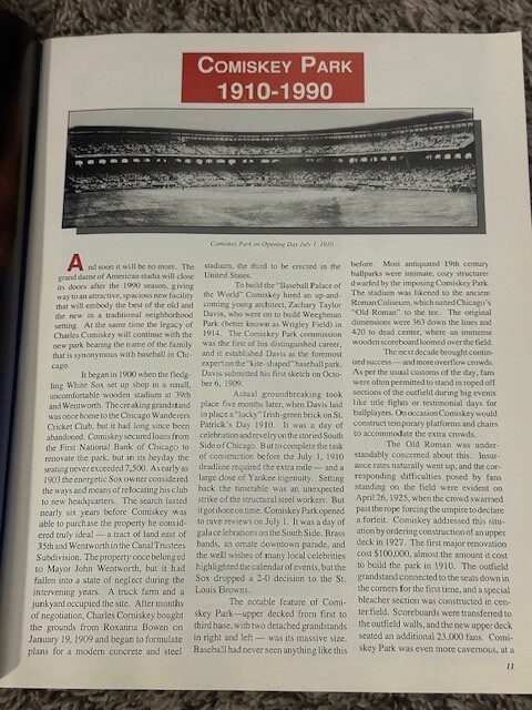 1990 Chicago White Sox Program New Comisky Park