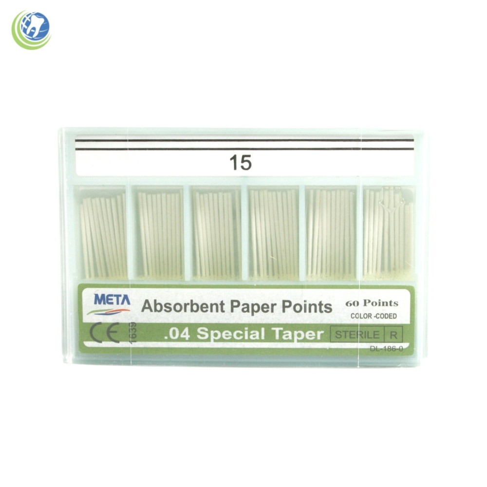 Paper Points .04 Taper #15 Sterilized Endodontic Root Canal Obturation 60/Box