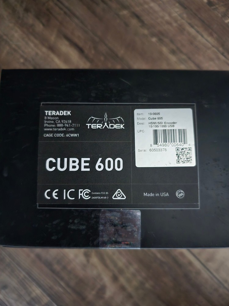 Teradek Cube 600 Model 605 Un-used open box