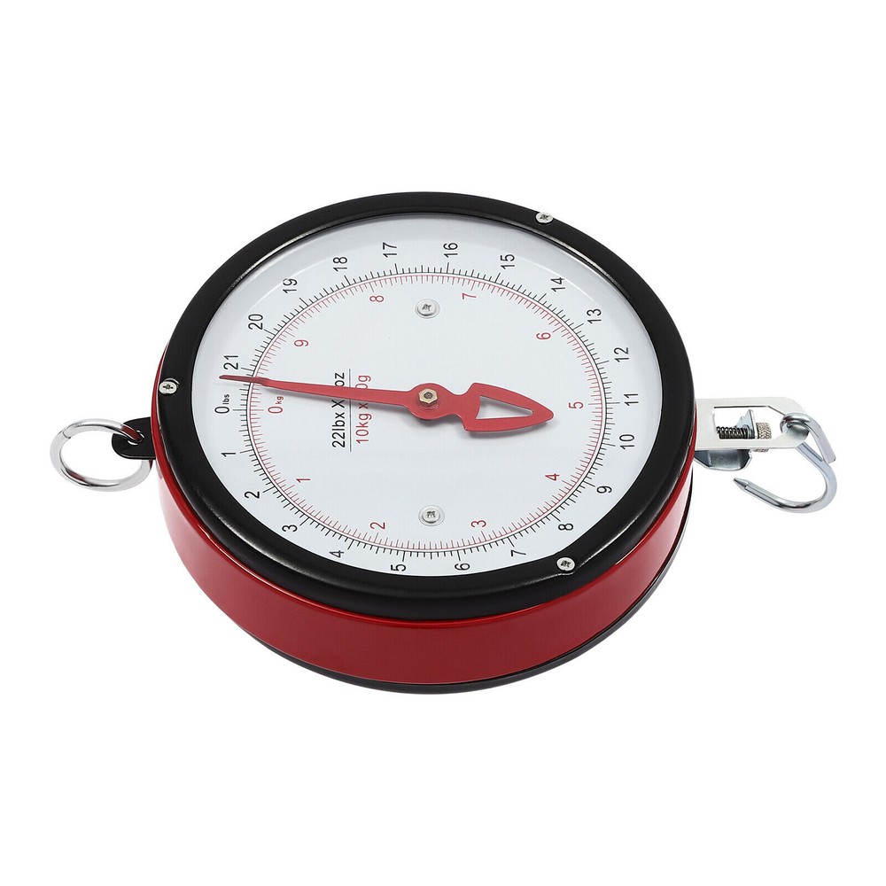 22 lbs Double-Sided Dial Mechanical Hanging Scale with Durable Scoop