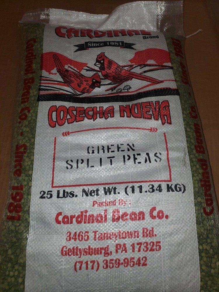25 lb. Bulk Green splits peas