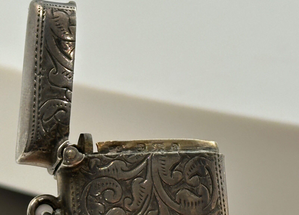 Hallmarked Sterling Silver Match Safe with Original Matches