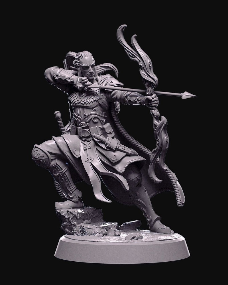 DnD Elduin Elven Archer Mini 32mm Scale TTRPG