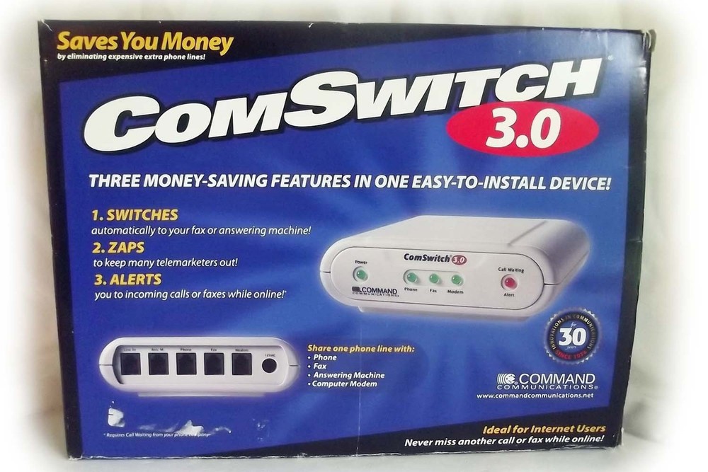 ComSwitch CS3.0 Telephone Line Sharing System/Fax Switch
