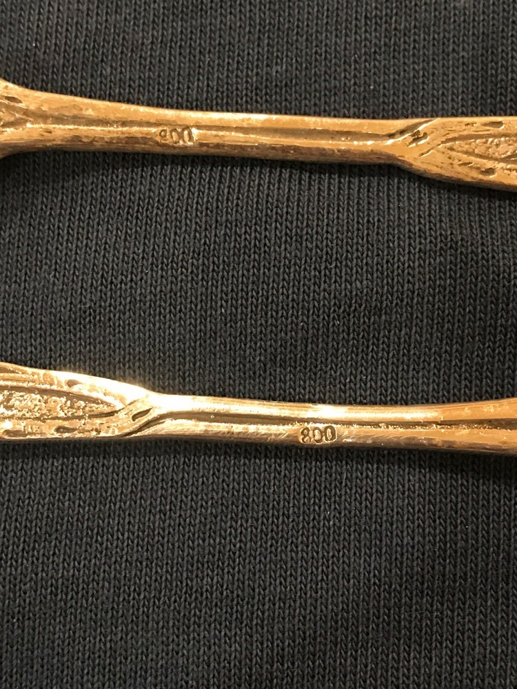 Pair Of 800 Silver Cocktail Forks