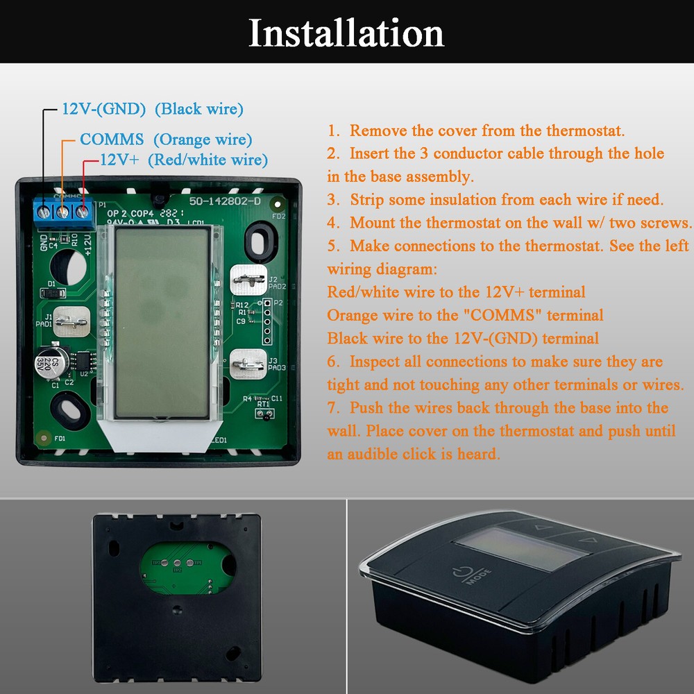 RV Single Zone Wall Thermostat For Dometic for RV/Camper Conditioner 3316250.712