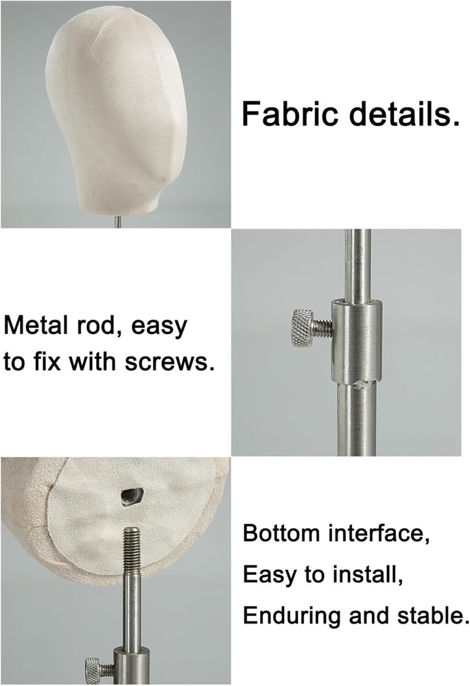 Adjustable Wig Mannequin Head Manikin Cap Toupee Display Stand Rack White