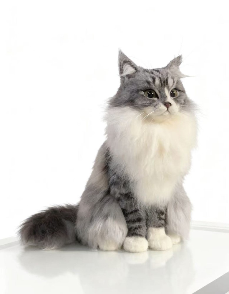 Customized wool felt pet simulation statue, memorial dog cat dolls pure handmade