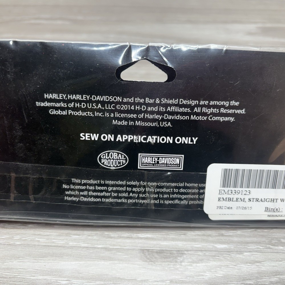 8" Harley Davidson Motorcycles - Straight Wings Medium Patch Emblem Jacket 2014