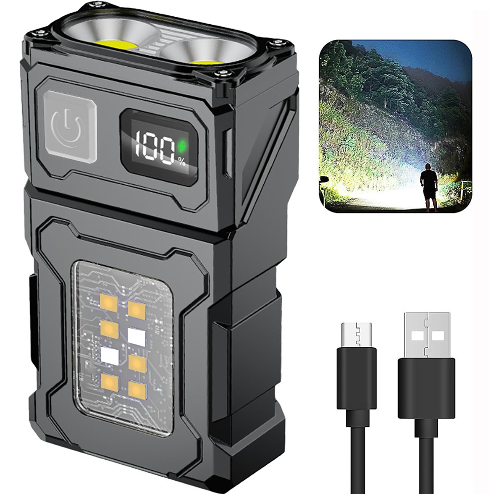 Portable Pocket LED Flashlight Magnetic USB Rechargeable Mini Torch Work Lights