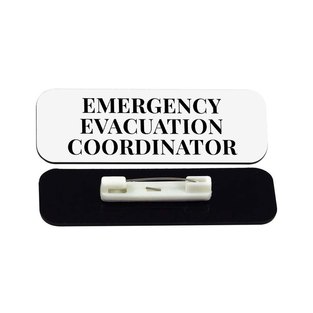 Emergency Evacuation Coordinator 1 x 3" Rounded Corner Name Badge