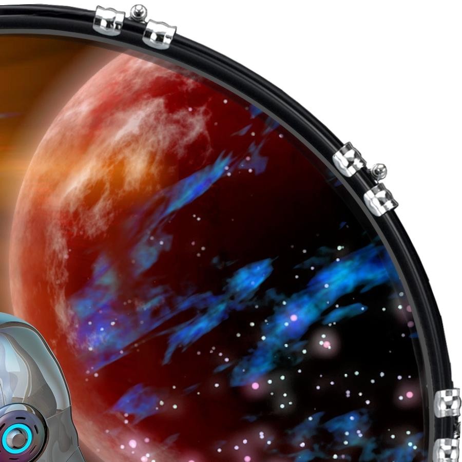 Custom 22" Kick Bass Drum Head Graphical Image Front Skin Android 1