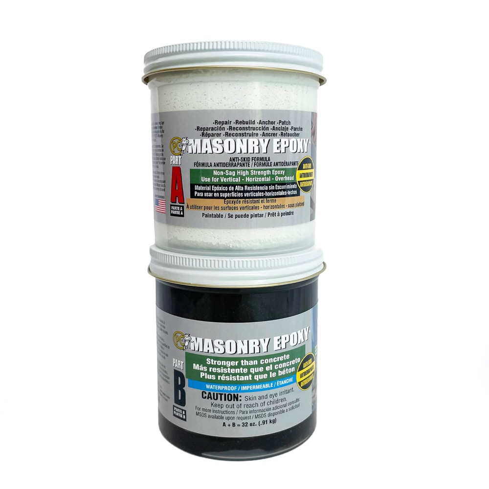PC Products Pc-Masonry Epoxy Adhesive Paste, Two-Part Repair, 32 Oz in Two Jars,