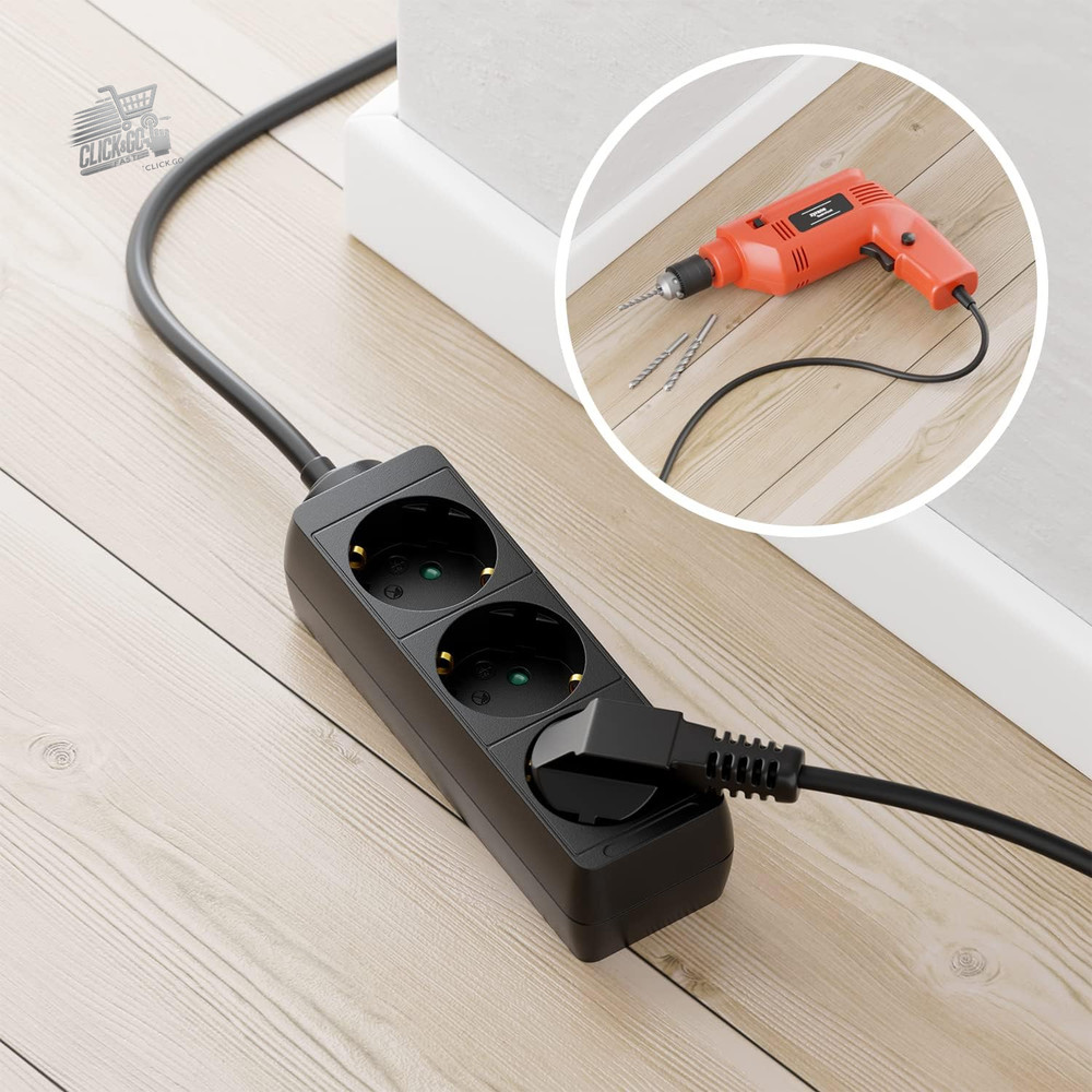 3 Outlet Compartments With Flat Connector Electrical Cable for Inter