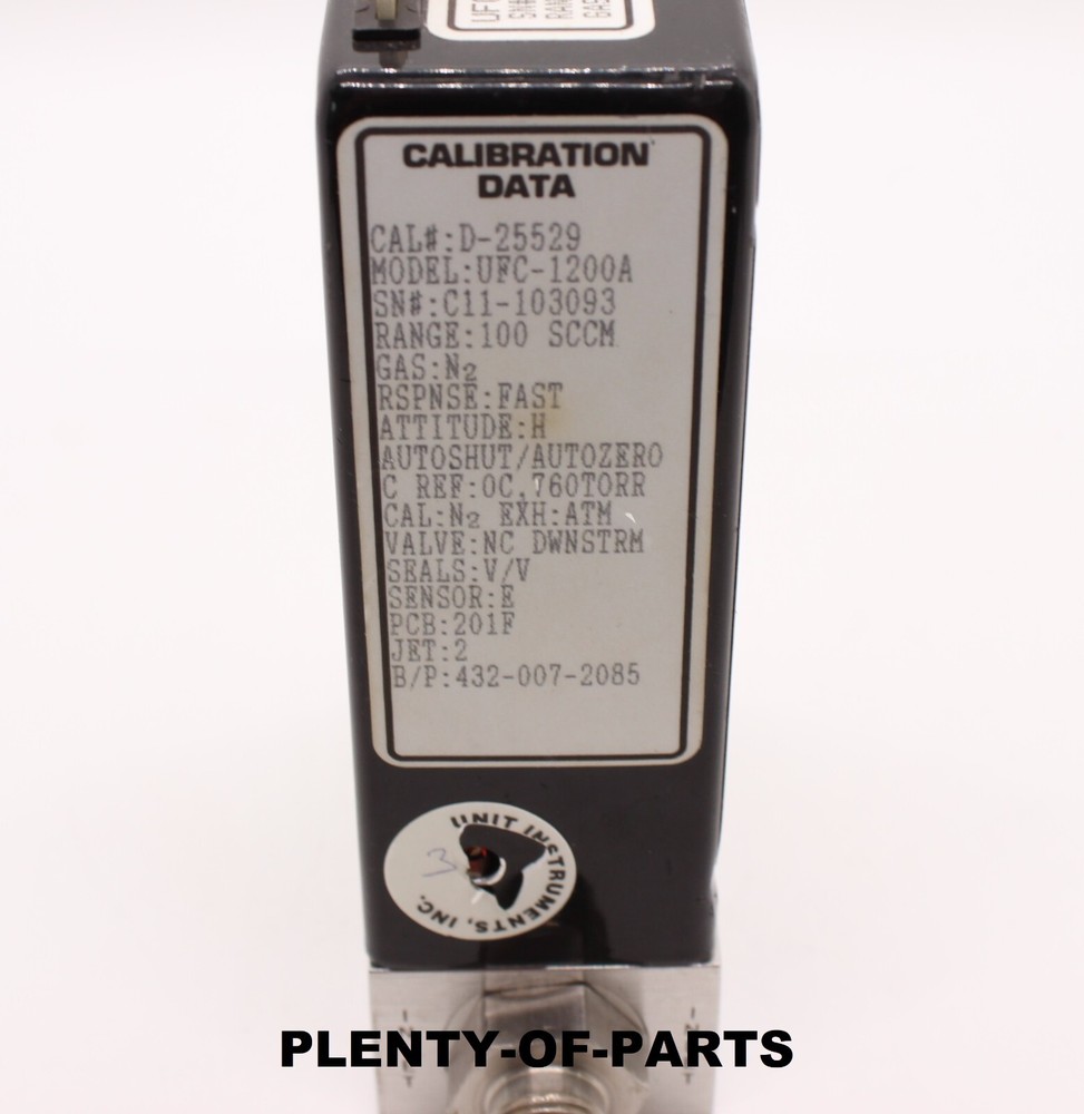 Unit Instruments Mass Flow Controller 1200A Series N2 500psi Max 100SCCM