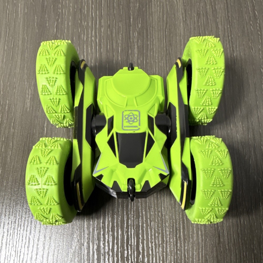 Green and Black Remote Control Stunt Car with 2.4 GHz Controller, Atomic Design