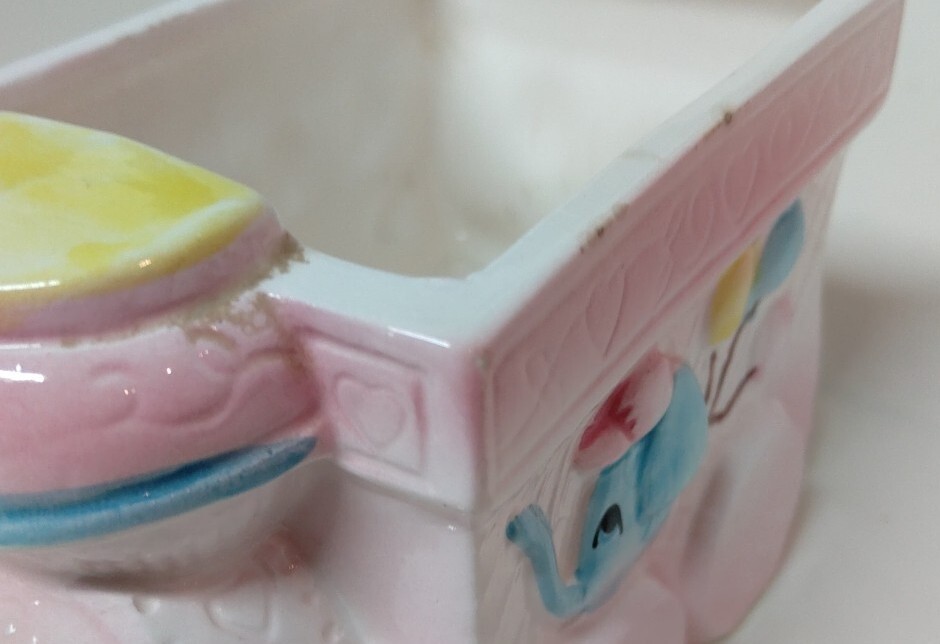 Ceramic Baby Train Planter Vase Decor