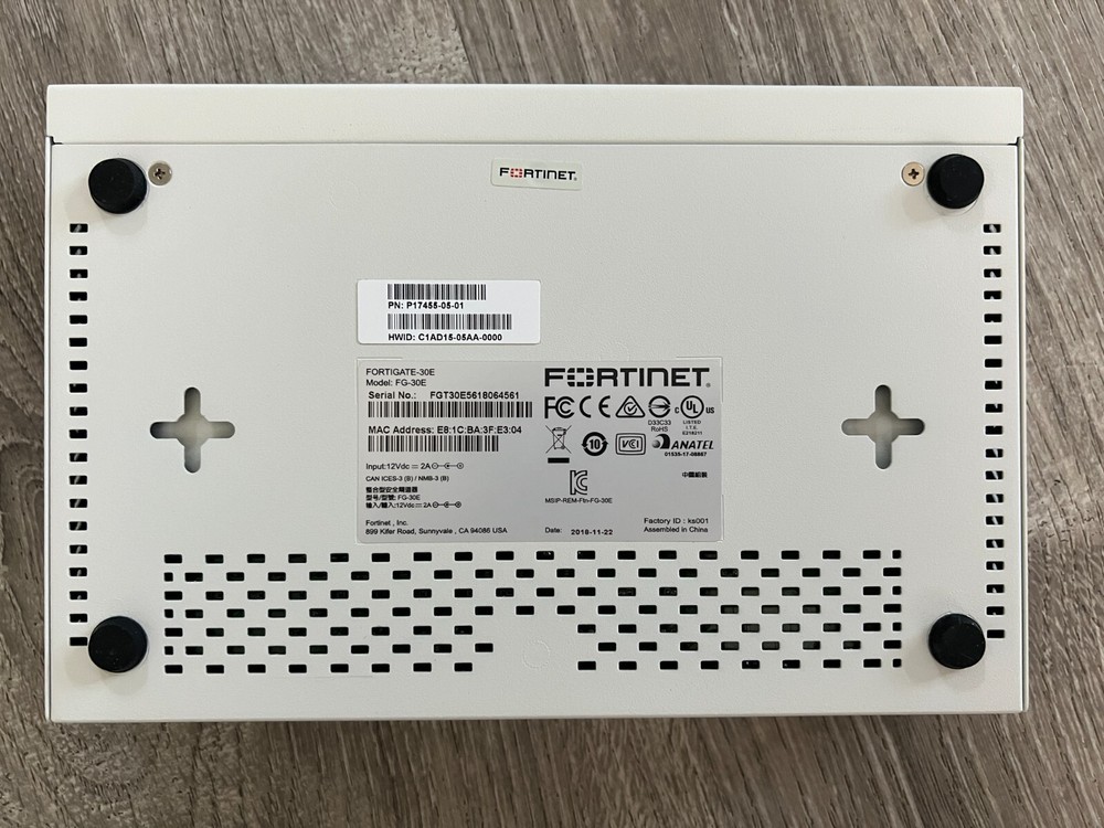 Fortinet FortiGate 30E FG-30E Network Security Firewall Appliance