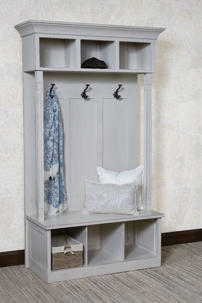Amish Transitional Wood Hall Tree Storage Bench Hallway Entryway Seat Coat New