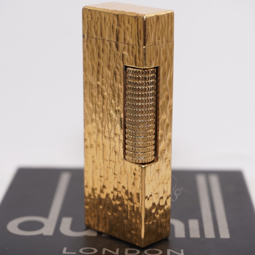 Dunhill Lighter Gold Bark Pattern-Ultrasonically Cleaned_Working