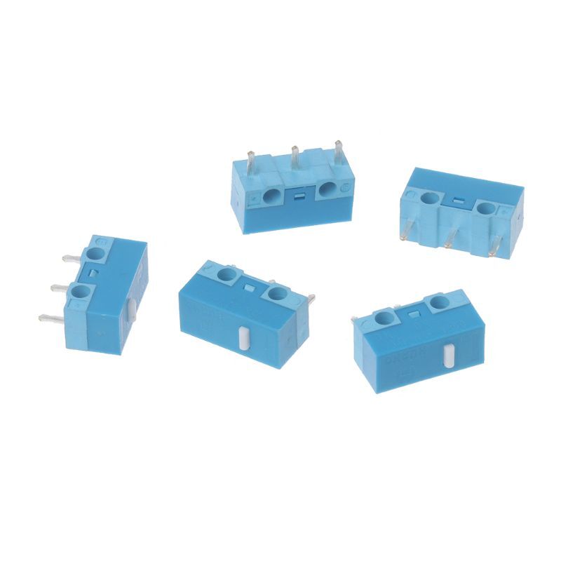 5Pcs Original HUANO White Dot Blue Shell 0.74N Mouse Micro Switch Silver Alloy