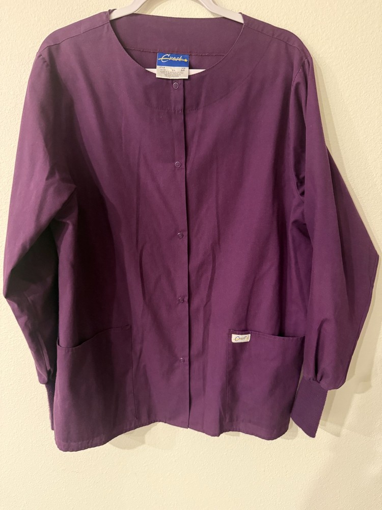 CREST UNIFORM SCRUB SETS EGGPLANT & BRIGHT ORANGE INCLUDES JACKET & PANTS (H)