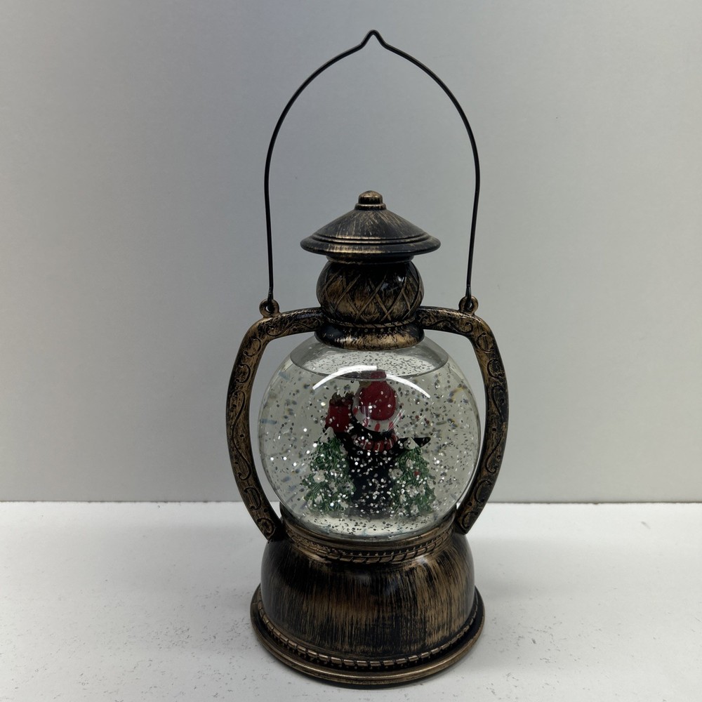 Christmas Penguin Glittering Water LED Light Snow Globe Lantern Tested & Working