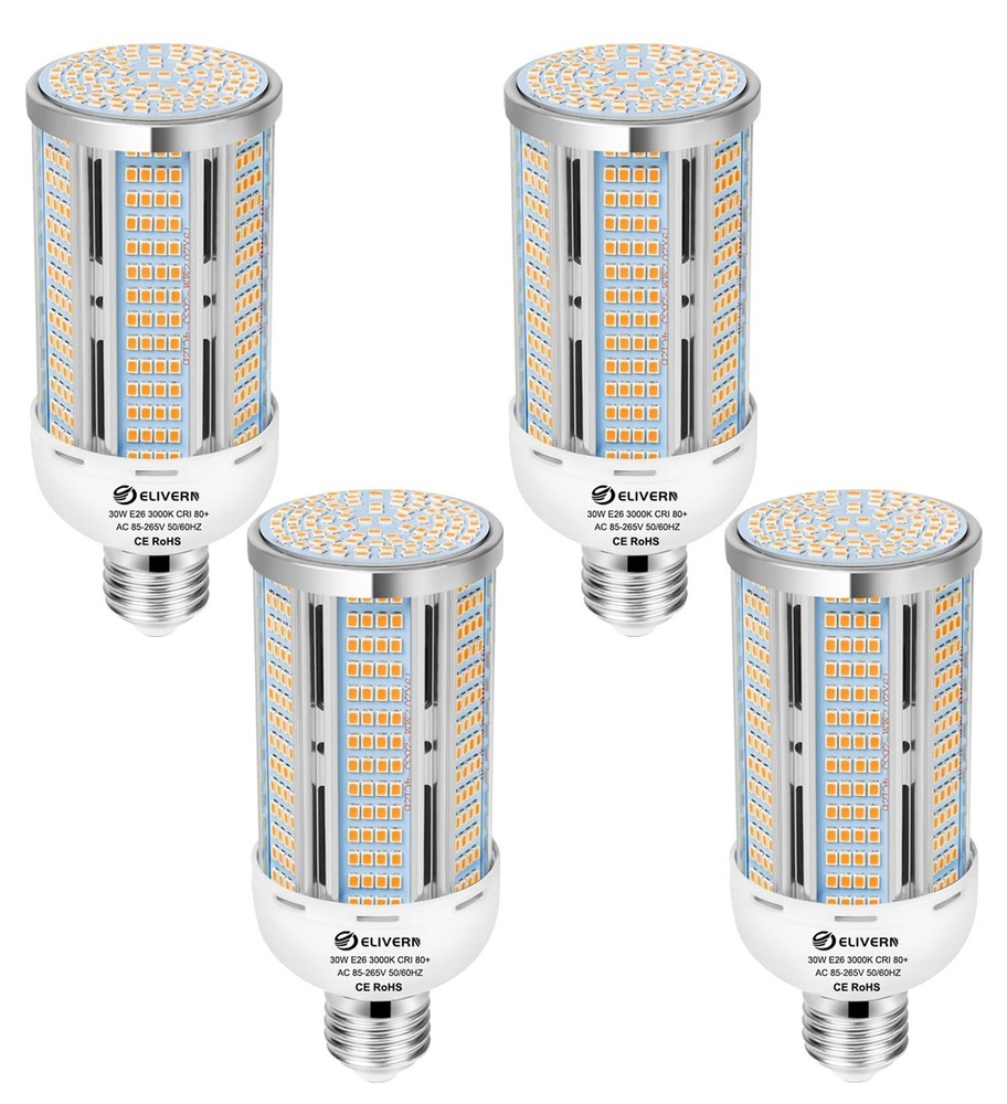4Pack 50W LED Bulb 6000 Lumens E26/E27 Base Super Bright Bulb 3000K Warm White