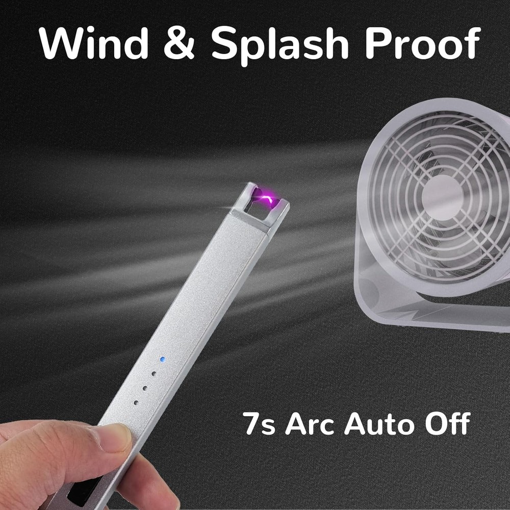 3 Pack Electric Candle Lighter USB Rechargeable Lighters Windproof Plasma