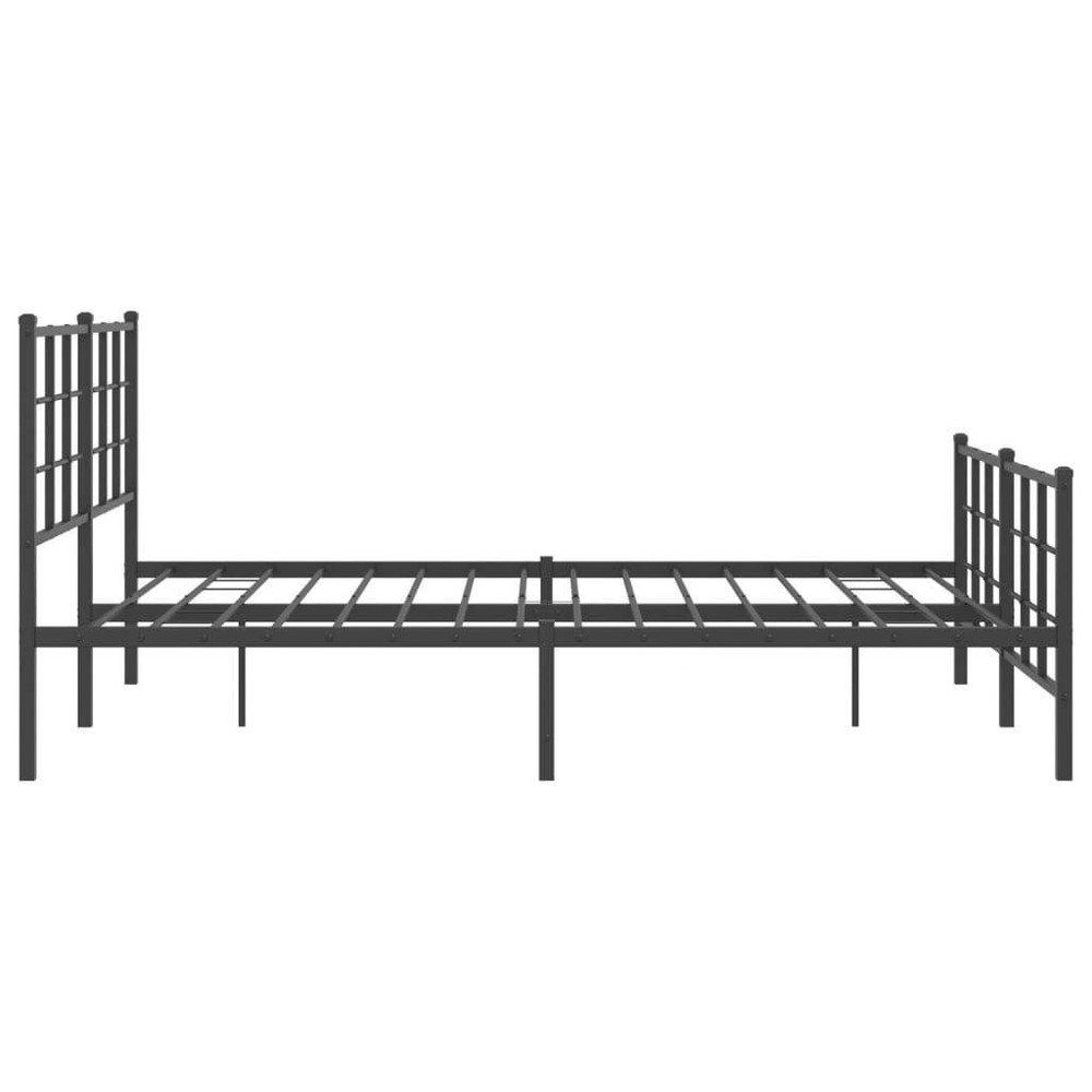 Bed Frame Black Powder-Coated Steel King Size Bed Frame
