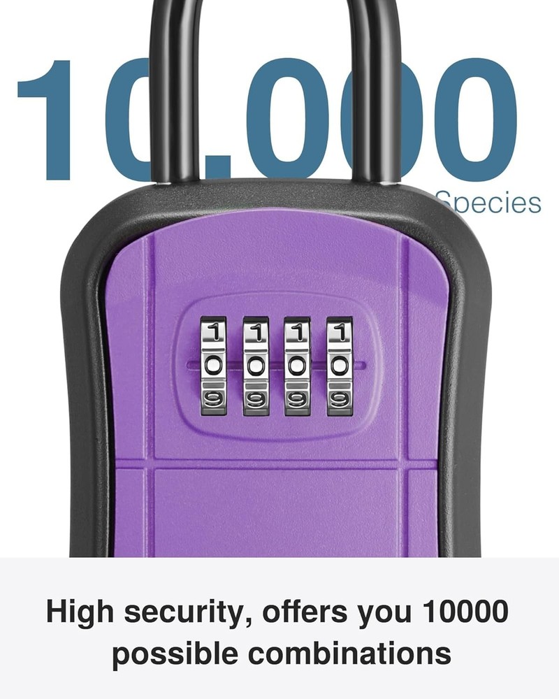 Key Lock Box, Portable Combination Lockbox Wall-Mounted Key Storage Box for H...