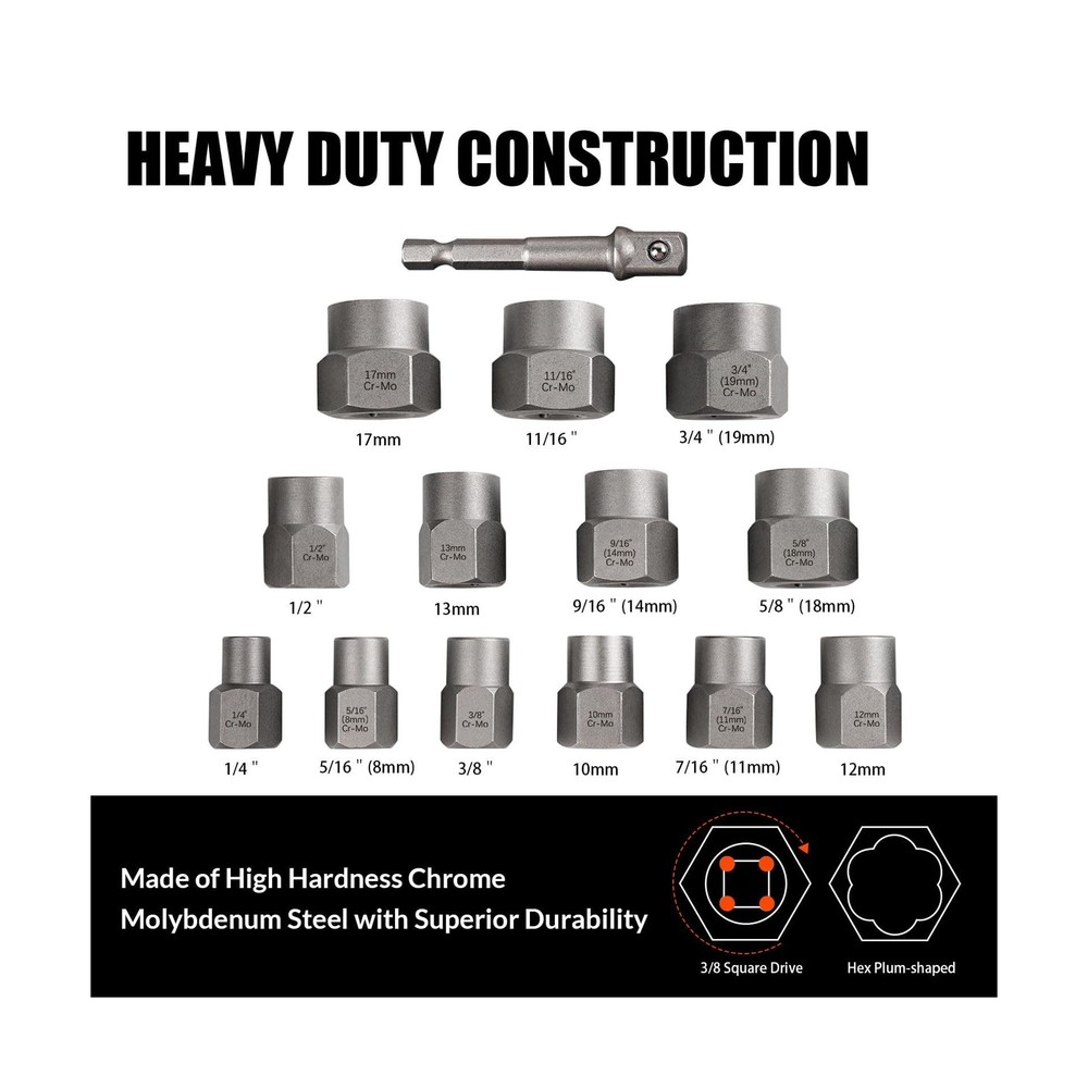 Coobeast Bolt Extractor Set Heavy Duty, 13Pcs Bolt Extractor Kit wi... FAST SHIP