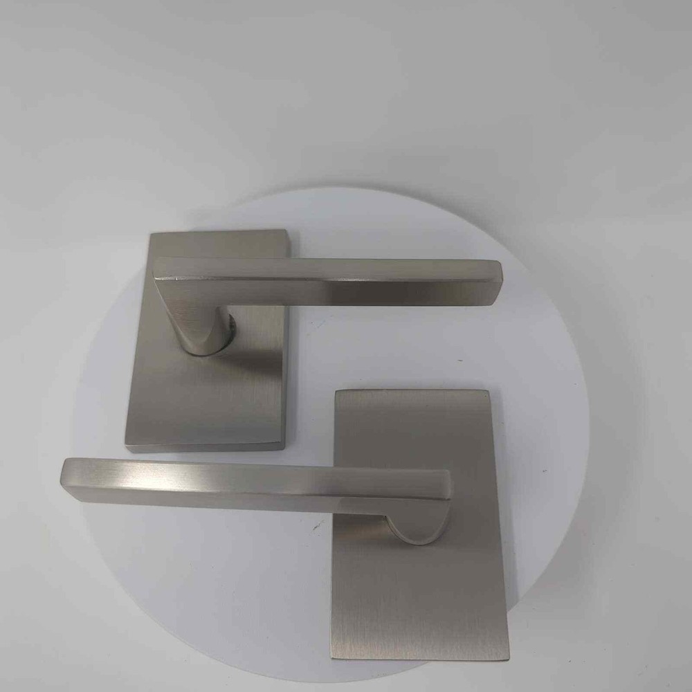 Emtek Helios Dummy Levers Set Rectangular Rosette Satin Nickel 5052HLOUS15