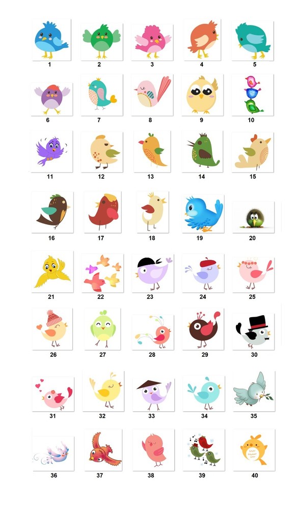 Personalized Address Labels Cute Cartoon Birds (FA 34)