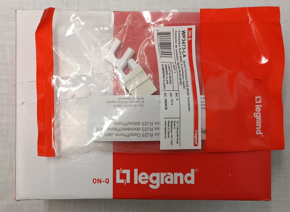 20x Legrand - Quick Connect RJ25 6P/6C Connector On-Q WP3473-LA