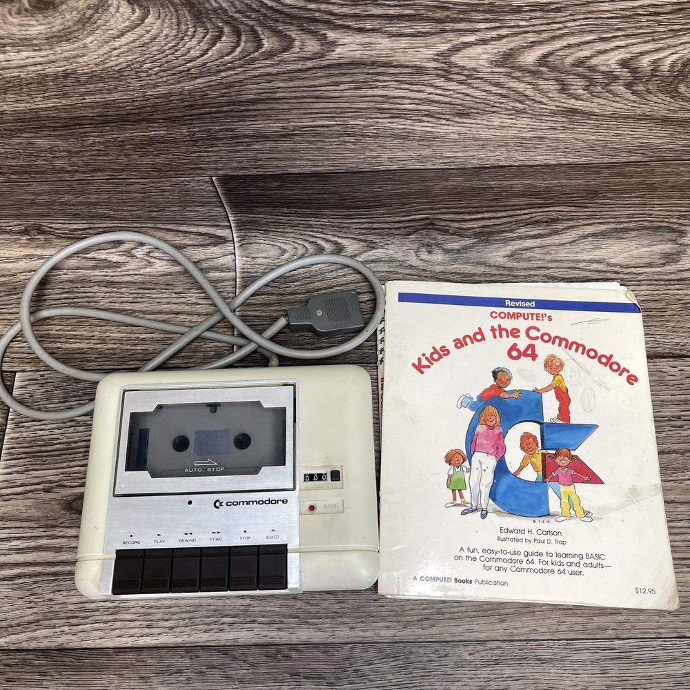 Vintage Commodore 64 Home Computer System C2N Cassette PSU Box Book Bundle