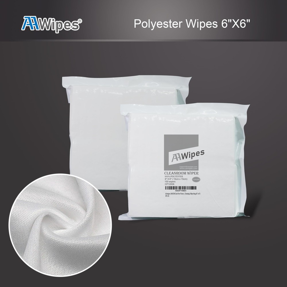 AAwipes Double Knit 100% Polyester Wipers Light Weight Version 6"X6" 150Pcs