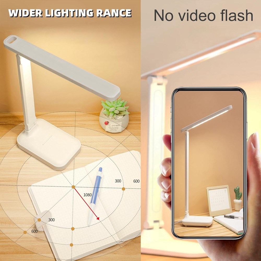 LED Desk Lamp Touch Sensor Reading Foldable Table Lamp Eye Caring Reading Light-