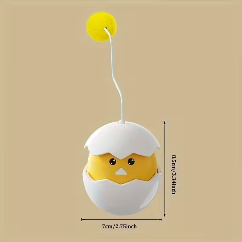 Interactive Cat Toy, Egg Shaker Design with Tumbling Motion