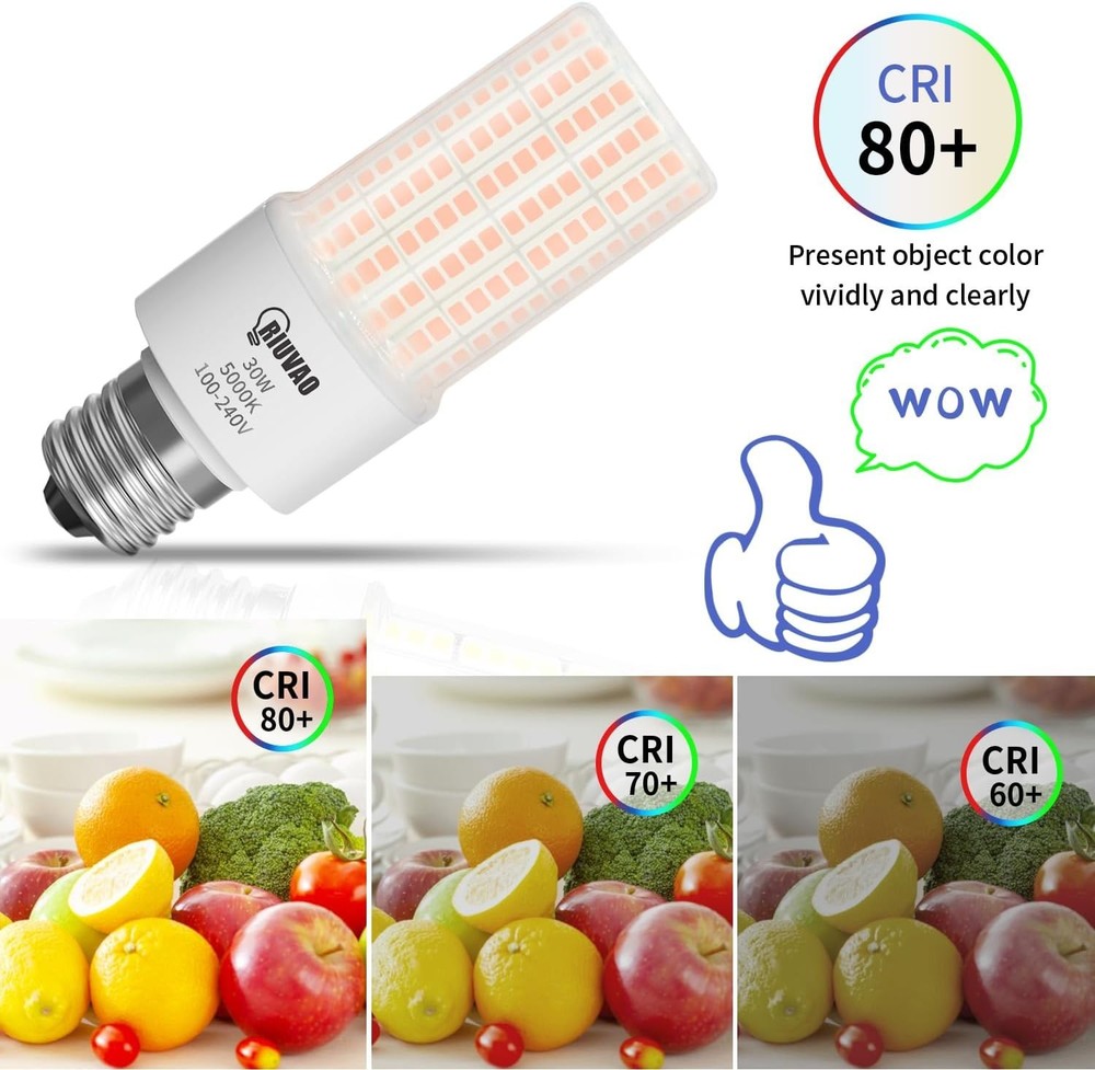 Super Bright 30W LED Corn Light Bulbs, 3750 Lumen, 3000K Warm White (2-Pack)